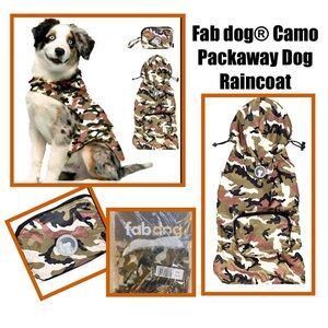 Fab dog® Camo Packaway Dog Raincoat